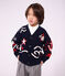 Kinder-Cardigan aus Wolle und Baumwolle mit Motiven rot/vielfarbig