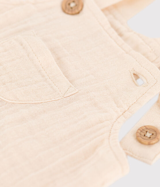 Kurze Baby-Latzhose aus Musselin naturfarben AVALANCHE