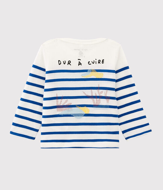 Marineshirt für Mädchen/Jungen Serge Bloch weiss MARSHMALLOW/blau PERSE