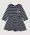Baby-Kleid aus Molton für Mädchen blau SMOKING/ MARSHMALLOW ARGENT BRILLANT
