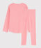Pyjama aus Baumwolle mit Milleraies-Streifen rosa PEACHY/weiss MARSHMALLOW