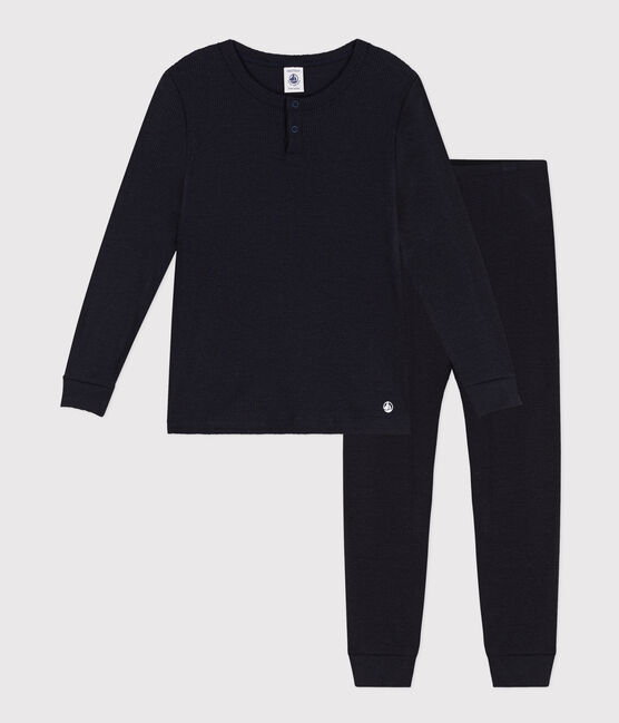Kinderpyjama aus Baumwolle und Lyocell blau SMOKING
