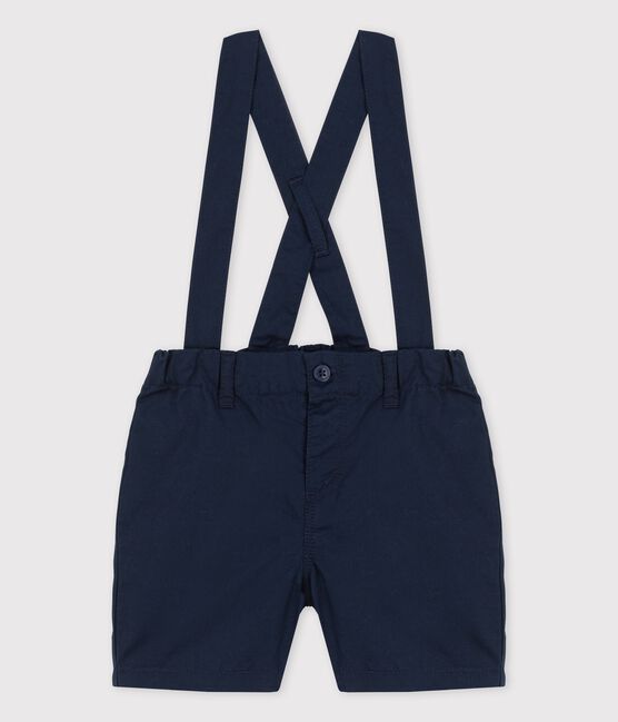 Baby-Shorts mit Trägern aus Sergestoff blau SMOKING
