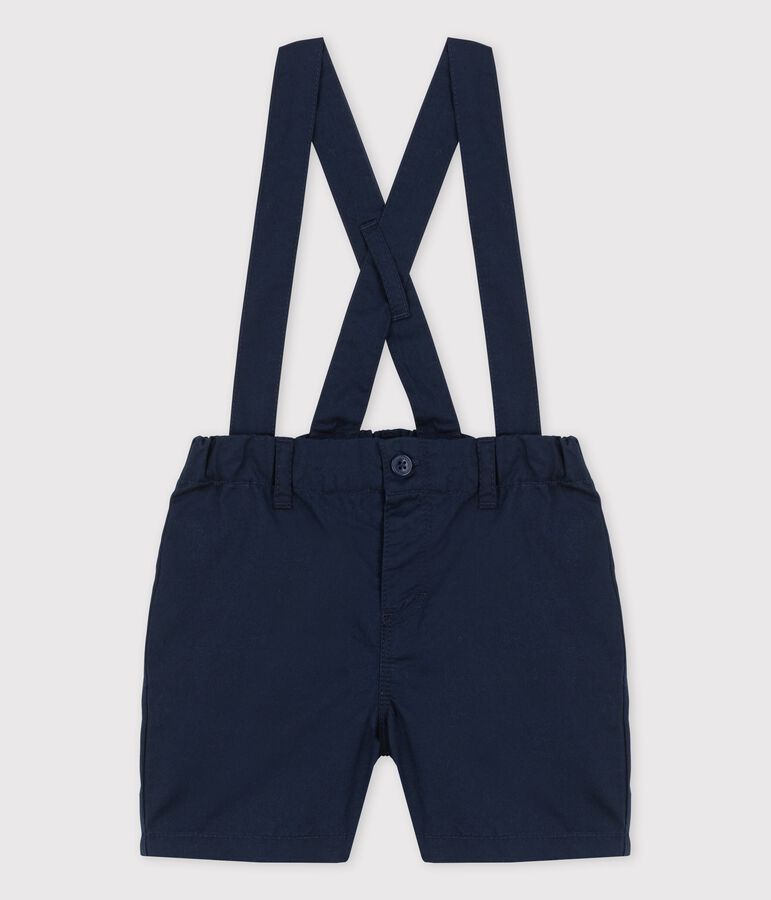 Baby-Shorts mit Tr&auml;gern aus Sergestoff blau