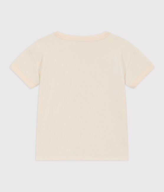 Gestreiftes Kinder-T-Shirt aus Frottee für Mädchen und Jungen naturfarben AVALANCHE