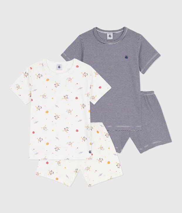 Set Kinder-Kurzpyjamas aus gemusterter Baumwolle vielfarbig