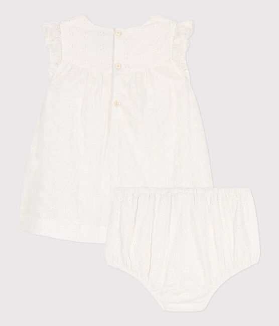 Baby-Kleid mit Bloomers in Broderie Anglaise weiss MARSHMALLOW