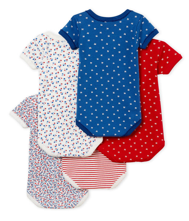 5er-Set kurz&auml;rmelige Baby-Bodys f&uuml;r M&auml;dchen vielfarbig