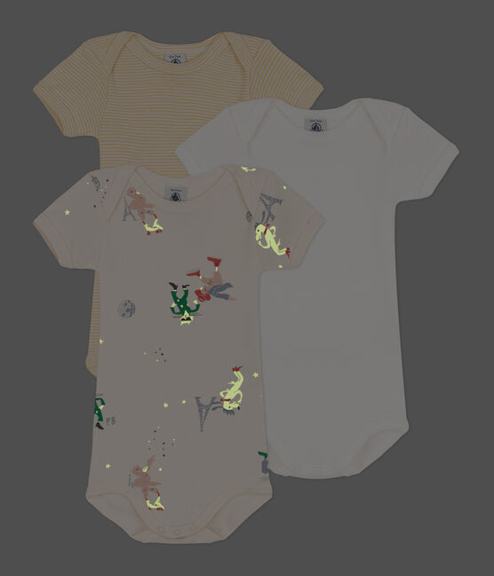 3er-Set kurzärmelige Baby-Bodys Paris aus Baumwolle variante 1