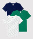 3er-Set kurzärmelige T-Shirts aus Baumwolle mit Fahrzeug-Motiv für Jungen