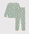 Damen-Pyjama aus Baumwolle mit Tannenbaum-Motiv weiss AVALANCHE/ MULTICO