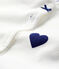 Baby-Strampler aus Rippstrick für Mädchen-Jungen weiss MARSHMALLOW/blau MEDIEVAL