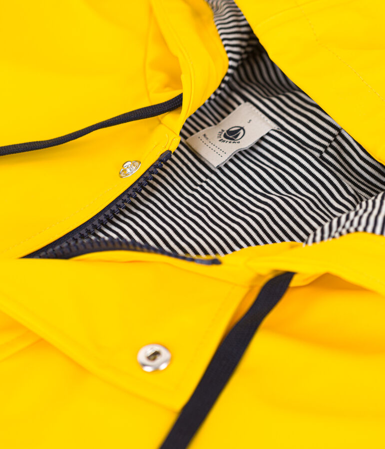 Regenjacke aus recyceltem Material und Bio-Baumwolle gelb JAUNE