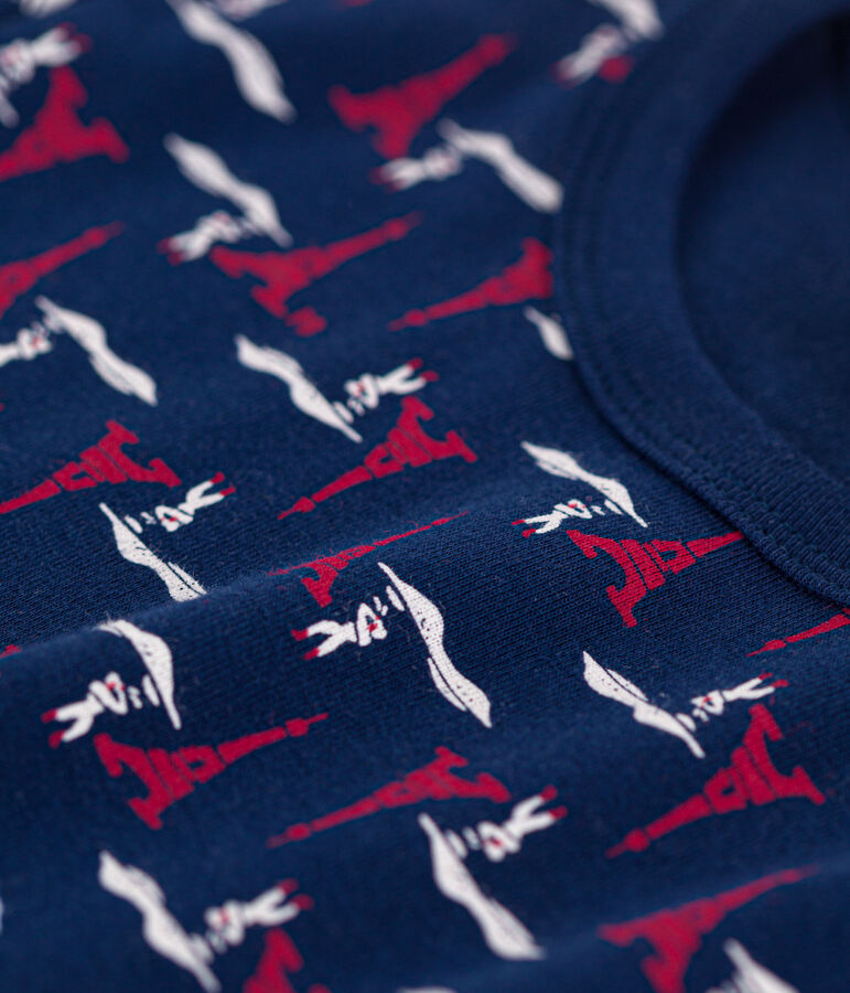 Kinderpyjama Paris aus Baumwolle f&uuml;r Jungen blau/vielfarbig