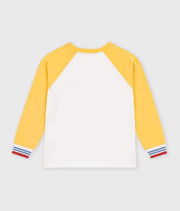 Lang&auml;rmeliges Kinder-T-Shirt aus Baumwolle im Colorblock naturfarben/vielfarbig