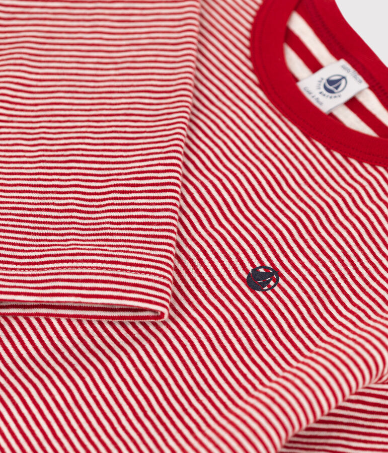 Lang&auml;rmeliges Kinder-T-Shirt aus Doppeljersey f&uuml;r Jungen rot/beige