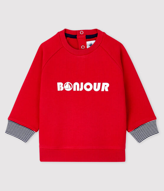 Gemustertes Baby-Sweatshirt für Jungen rot TERKUIT