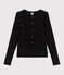 Damen-Cardigan aus einfarbiger Baumwolle schwarz BLACK
