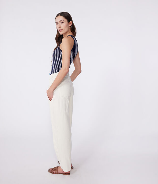 Damen-Tanktop L&rsquo;Iconique aus gestreifter Baumwolle blau/weiss