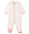 Baby-Strampler aus Nicki für Mädchen weiss MARSHMALLOW/rosa MINOIS