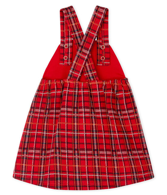 Kariertes Baby-Latzkleid für Mädchen rot TERKUIT/weiss MULTICO CN
