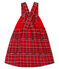 Kariertes Baby-Latzkleid für Mädchen rot TERKUIT/weiss MULTICO CN