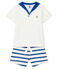 Zweiteiliges Baby-Set für Jungen weiss MARSHMALLOW/blau SURF