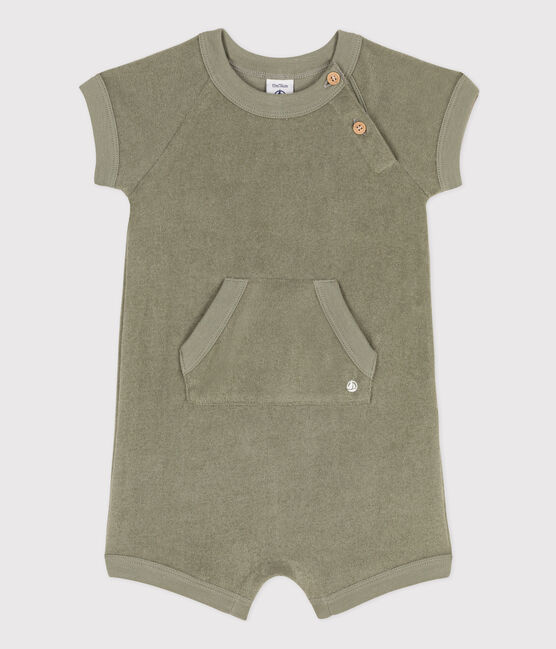 Baby-Kurzoverall aus Frottee grün MARECAGE