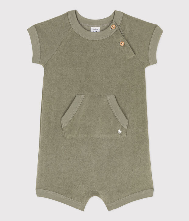 Baby-Kurzoverall aus Frottee gr&uuml;n