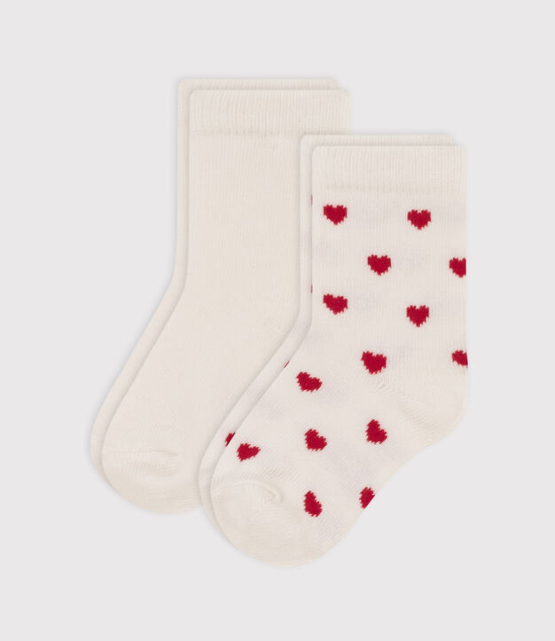 2er-Set Baby-Socken aus Baumwolle mit Herzmotiv vielfarbig
