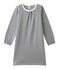 Mädchen-Nachthemd mit Milleraies-Ringelmuster blau SMOKING/beige COQUILLE