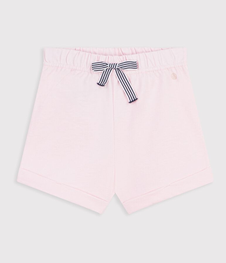 Baby-Shorts aus einfarbiger Baumwolle rosa
