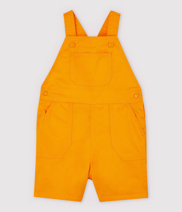 Kurze Baby-Latzhose aus Sergestoff f&uuml;r Jungen gelb