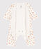 Baby-Bodyjama aus Baumwolle weiss MARSHMALLOW/ ORANGE