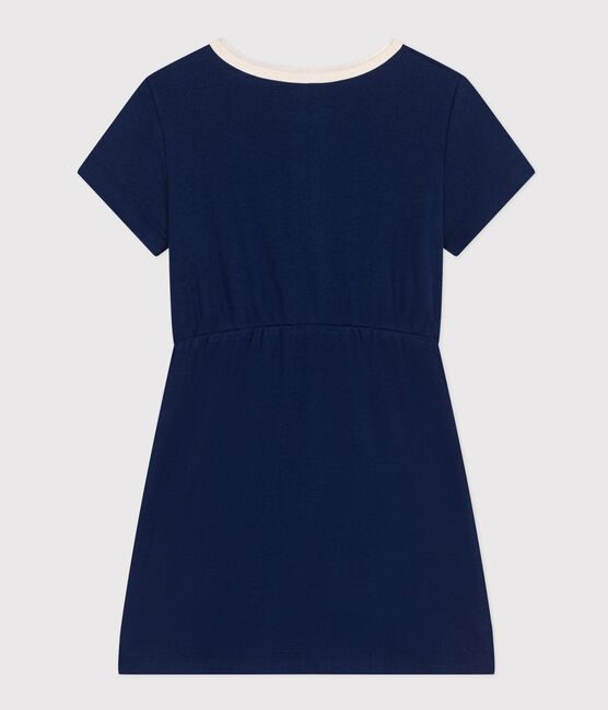 Kurzärmeliges Kleid aus Baumwolle Kinder/Mädchen blau MEDIEVAL