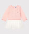 Baby-Kleid aus Molton für Mädchen rosa MINOIS/weiss MARSHMALLOW
