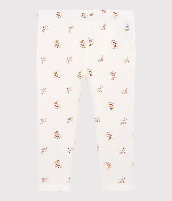 Bedruckte Baby-Leggings aus Baumwolle für Mädchen weiss MARSHMALLOW/weiss MULTICO