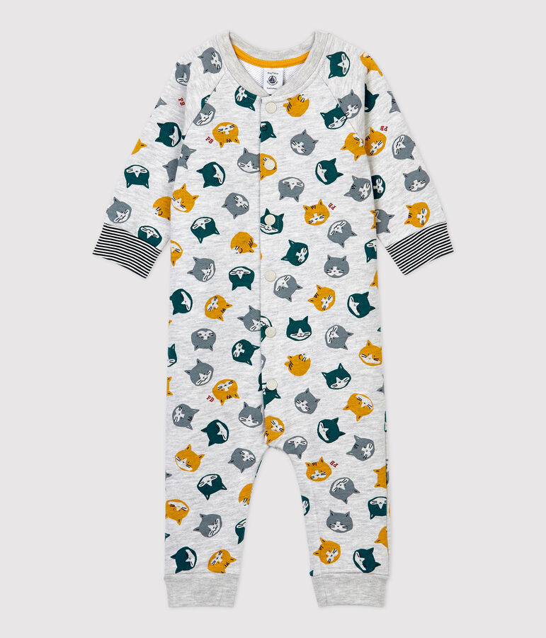Baby-Overall aus Molton. grau/vielfarbig