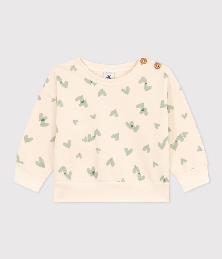 Baby-Sweatshirt aus bedrucktem Molton naturfarben/gr&uuml;n