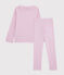 Kinderpyjama aus Baumwolle/Lyocell mit Streifen für Mädchen rosa BOHEME/weiss MARSHMALLOW