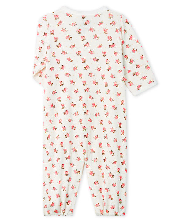 Kombi-Overall aus Rippstrick f&uuml;r Babys weiss/rosa/vielfarbig