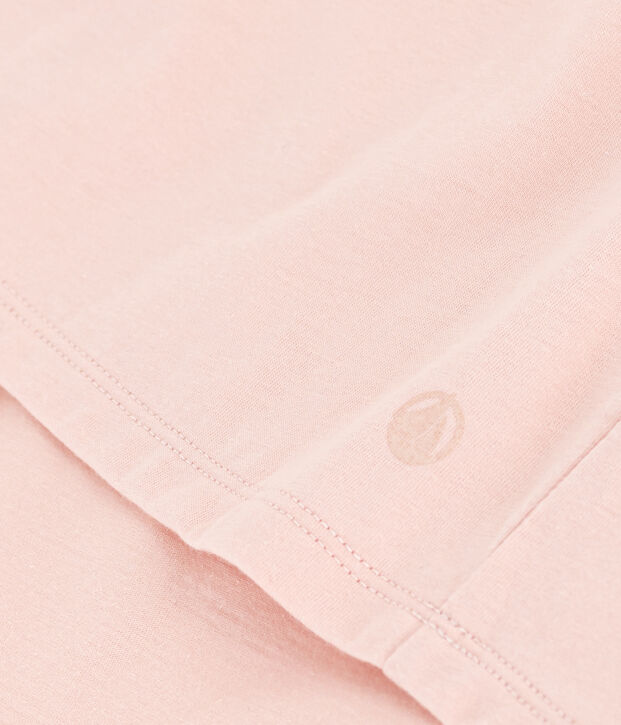 Damen-T-Shirt LE DROIT aus Baumwolle mit V-Ausschnitt rosa