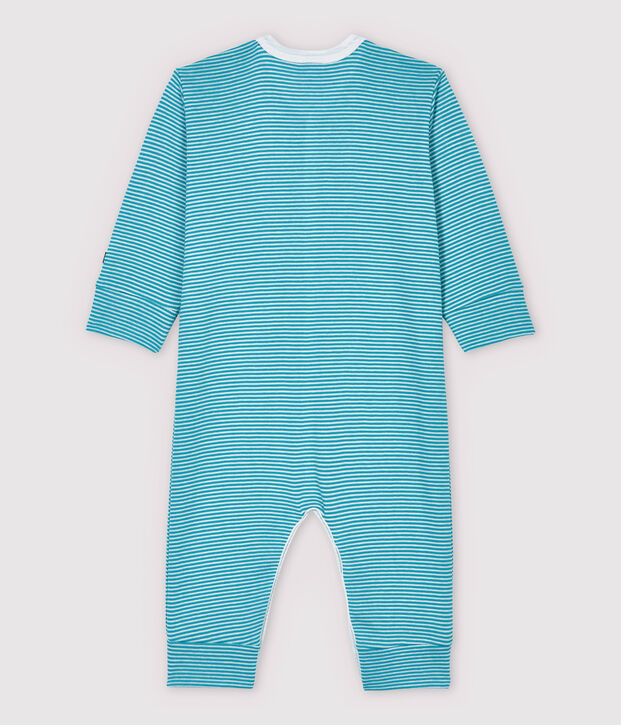 Strampler aus Baumwolle und Lyocell, mit Streifen-Design blau/weiss