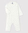 Fußloser Baby-Strampler aus Baumwolle mit Babyfüßchen-Motiv weiss MARSHMALLOW/weiss MISTIGRI
