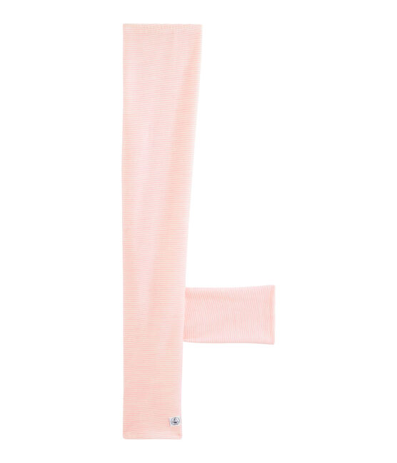 Leggings aus Wolle und Baumwolle für Kinder rosa CHARME/weiss MARSHMALLOW