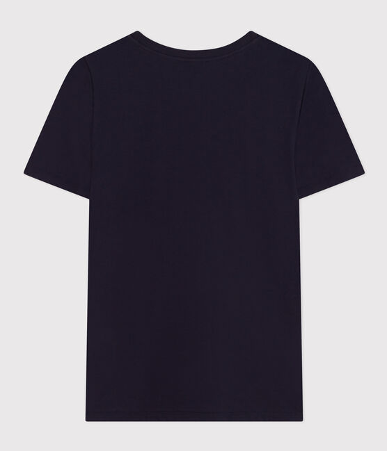 Damen-T-Shirt Le Droit aus Baumwolle mit Rundhalsausschnitt blau SMOKING