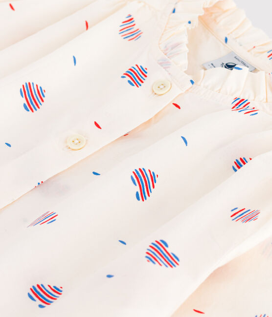 Langärmelige Kinder-Bluse mit Herzmotiv weiss AVALANCHE/ MULTICO