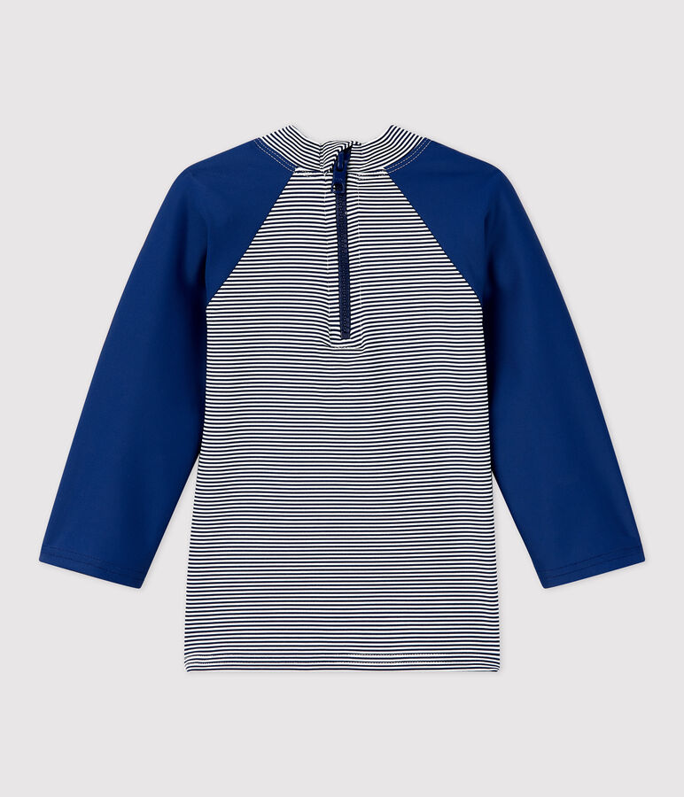 Anti-UV-T-Shirt aus recyceltem Material, f&uuml;r Babys blau/weiss