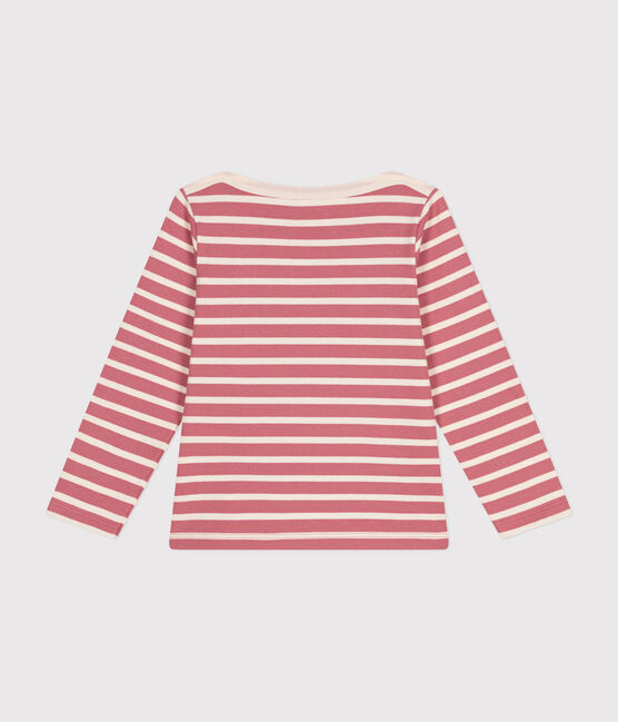 Ikonisches Kinder-Streifenshirt "Marinière" für Mädchen und Jungen rosa ROSEWOOD/ AVALANCHE