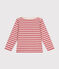 Ikonisches Kinder-Streifenshirt "Marinière" für Mädchen und Jungen rosa ROSEWOOD/ AVALANCHE